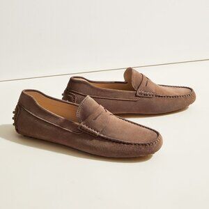 Jack Erwin Penny Driving Loafers Classic Casual Shoes Suede Brown Mens Size 11